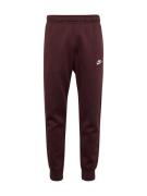 Nike Sportswear Housut 'CLUB FLEECE'  burgundin punainen / valkoinen