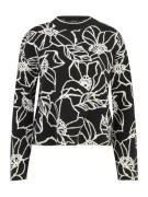 Vero Moda Tall Neulepaita 'VMNEW FLORA'  musta / valkoinen