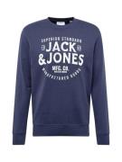 JACK & JONES Collegepaita 'JJJeans'  laivastonsininen / valkoinen