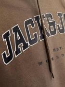 JACK & JONES Collegepaita 'JJECaleb'  ruskea / musta / valkoinen