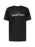 NIKE Toiminnallinen paita 'Pro'  kivenharmaa / musta / valkoinen