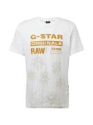 G-STAR Paita 'Palm'  beige / tummanoranssi / valkoinen