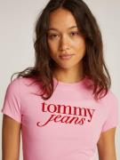 Tommy Jeans Paita 'ESSENTIAL'  vaaleanpunainen / punainen