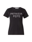 PATRIZIA PEPE Paita 'MAGLIA'  musta / hopea