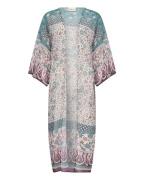 Cream Kimono 'Tikko'  kitti / brokadi / petrooli / viininpunainen