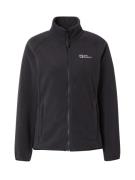 JACK WOLFSKIN Toiminnallinen fleecetakki 'MOONRISE'  musta / valkoinen