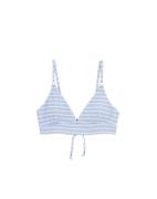 WE Fashion Bikinitoppi  vaaleansininen / valkoinen