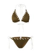 Trendyol Bikini  oliivi / valkoinen