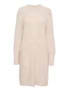 Slflinna-Mia Ls Knit O-Neck Dress B Cream Selected Femme