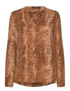 V-Neck Viscose Top Brown Scotch & Soda