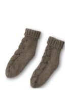 Ardette Knitted Pointelle Socks 19-21 Brown That's Mine