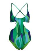 Ginny Cross Back Swimsuit Patterned Hosbjerg