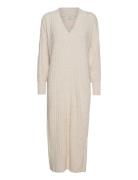 Onlnew Tessa L/S Midi V Dress Knt Noos Cream ONLY