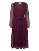 Viedee L/S Long Belt Dress/Ka/Su Burgundy Vila