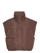 Alexis Short Puffer Vest 3 Brown Minus