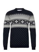 Slhclaus Ls Knit Crew Neck W Navy Selected Homme