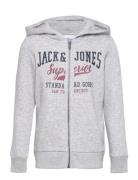 Jjelogo Sweat Zip H 2 Col22/23 Jnr Grey Jack & J S