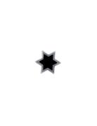 Enamel Star Charm, Silver Black Design Letters