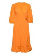 Onlolivia 3/4 Wrap Midi Dress Wvn Orange ONLY