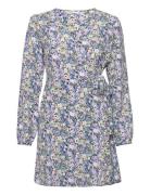 Onlnova Lux L/S Tia Wrap Dress Aop Ptm Blue ONLY