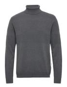 Slhmaine Ls Knit Roll Neck W Noos Grey Selected Homme