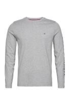 Tommy Logo Long Sleeve Tee Grey Tommy Hilfiger