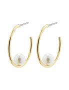 Eline Recycled Pearl Hoop Earrings Gold-Plated Gold Pilgrim