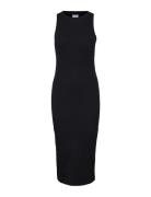 Vmlavender Sl O-Neck Calf Dress Vma Noos Black Vero Moda