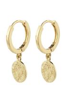 Nomad Coin Huggie Hoop Earrings Gold Pilgrim