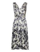 Crinkle Satin Midi Dress With Floral Print Grey Esprit Collection