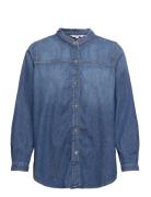 Dnm Frill 7/8 Slv Overshirt Paty Blue Tommy Hilfiger