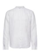 Slhregkylian-Linen Shirt Ls Band White Selected Homme