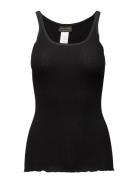 Rwbelle U-Neck Strap Elastic Top Black Rosemunde