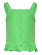 Kogthyra Singlet Frill Top Wvn Green Kids Only