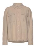 Onlcaro L/S Ovs Linen Bl Shirt Cc Pnt Grey ONLY