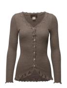 Rwbabette Ls V-Neck Regular Lace Ca Beige Rosemunde