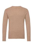 Slhrocks Ls Knit Crew Neck W Brown Selected Homme