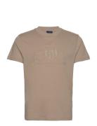 Reg Tonal Shield Ss T-Shirt Beige GANT