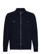 Brayden Zip Shirt Jacket Navy Morris