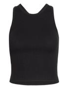 Open Back Knitted Top Black Mango
