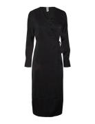 Yaspella Ls Wrap Midi Dress S. Noos Black YAS