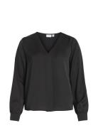 Viellette V-Neck L/S Top - Noos Black Vila