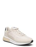 Leather Mixed Sneakers Cream Mango