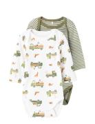 Nbmbody 2P Ls Y/D Olivine Dog Noos Patterned Name It