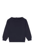 Knit Cotton Sweater Navy Mango