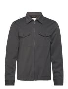 Soft Twill Zip Overshirt Grey Lindbergh