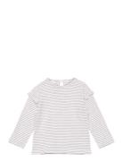 Striped Long Sleeves T-Shirt White Mango