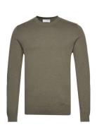 Slhberg Crew Neck Noos Green Selected Homme
