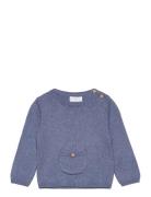 Knit Cotton Sweater Blue Mango