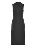 Echo Crepe Mock Neck Dress Black French Connection